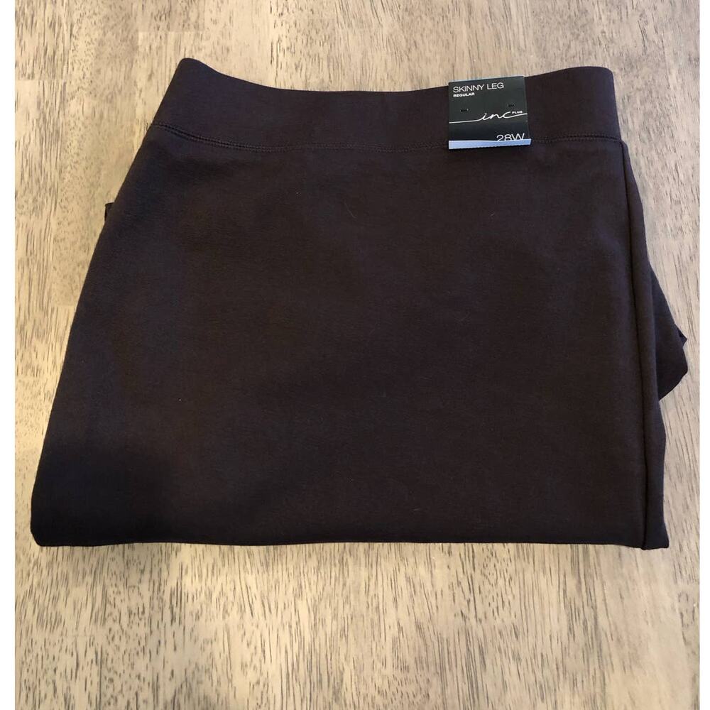 INC International Concepts Plus French Roast Skinny Leg Leggings - 28W - Picture 3 of 4